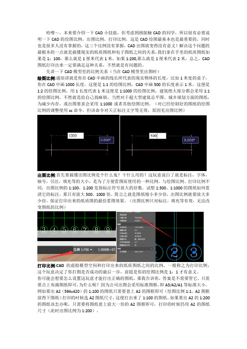 CAD出图比例,绘图比例,打印比例讲解