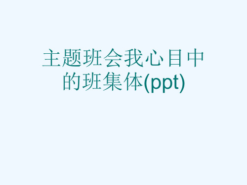 主题班会我心目中的班集体(ppt)