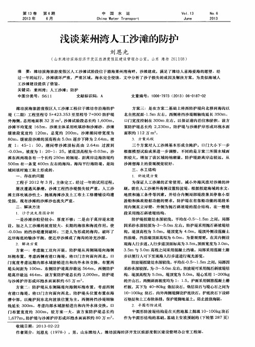 浅谈莱州湾人工沙滩的防护
