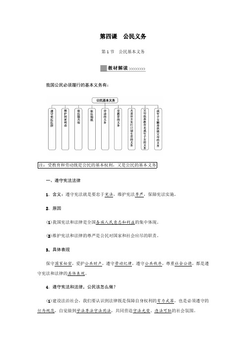 第四课公民的义务-2020版人教部编版八年级道德和法治下册教材解读讲义