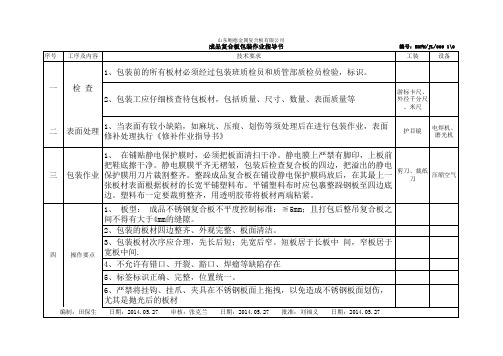 成品复合板包装作业指导书