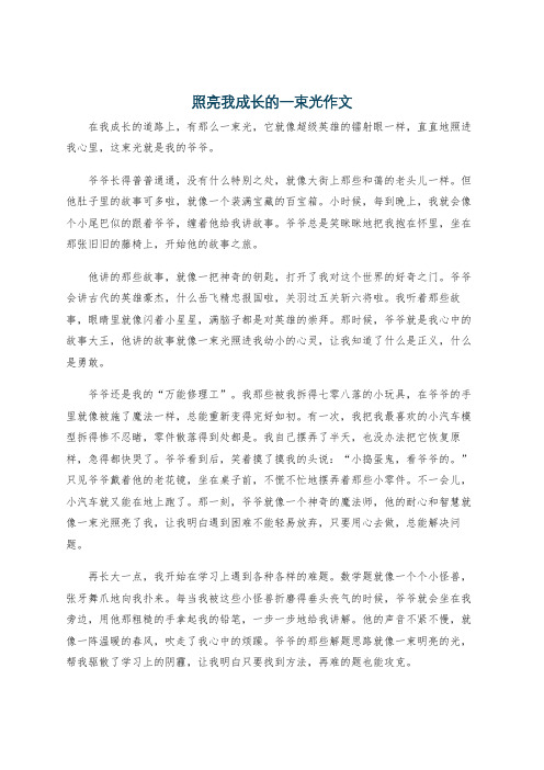 照亮我成长的一束光作文