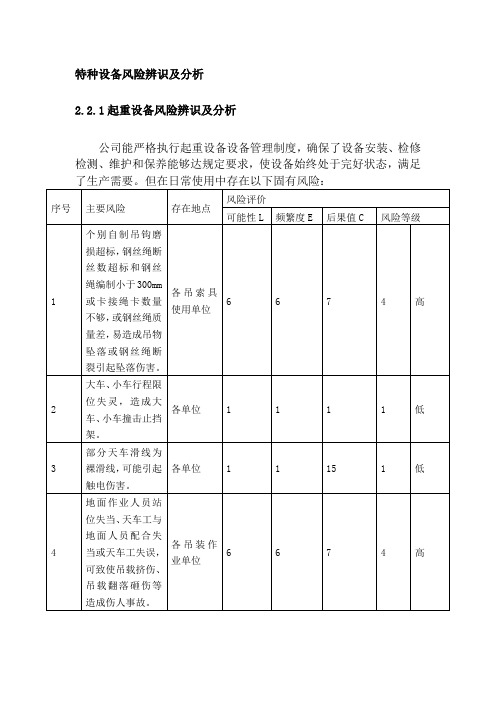 特种设备风险辨识及分析(试用)