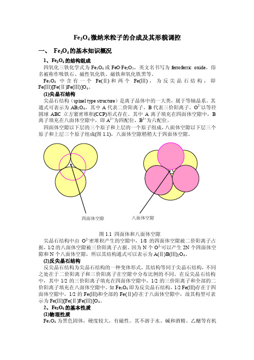 Fe3O4微纳米粒子的合成及其形貌调控