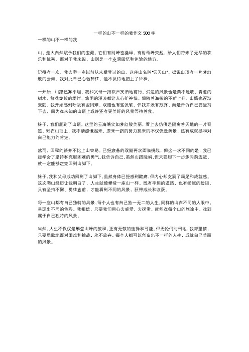 一样的山不一样的我作文500字