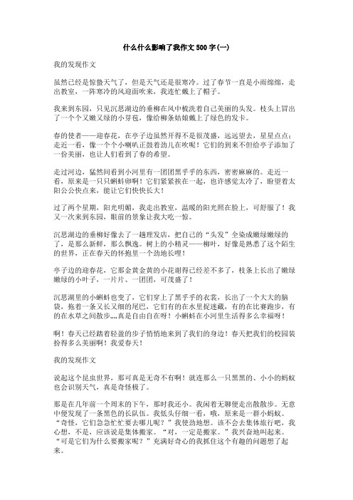 什么什么影响了我作文500字