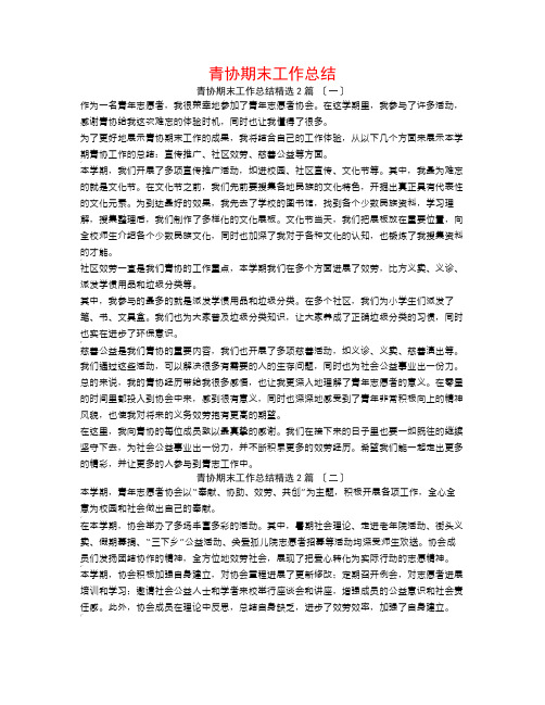 青协期末工作总结2篇