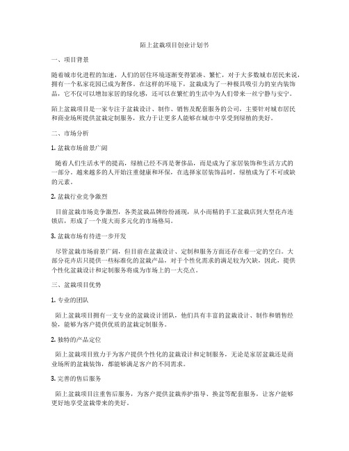 陌上盆栽项目创业计划书