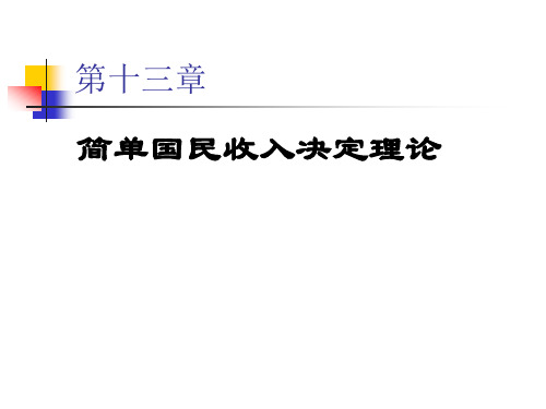 西方经济学第9章2.1.9 第九章：简单国民收入决定理论