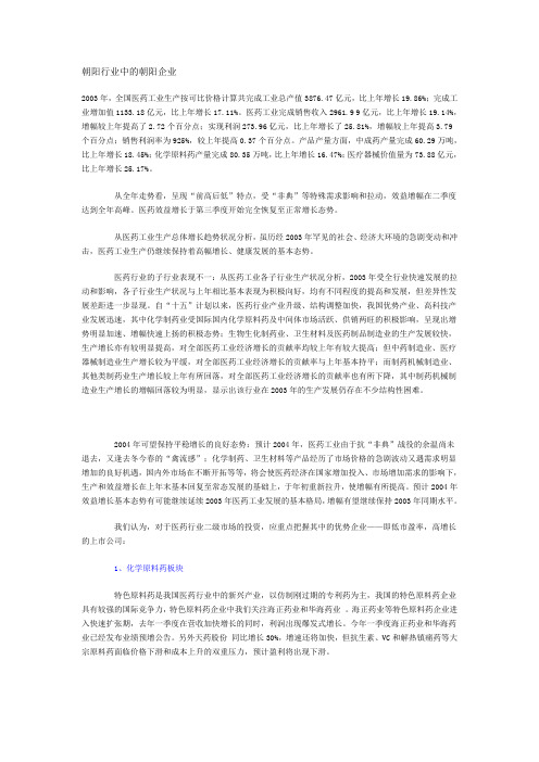 朝阳行业中的朝阳企业