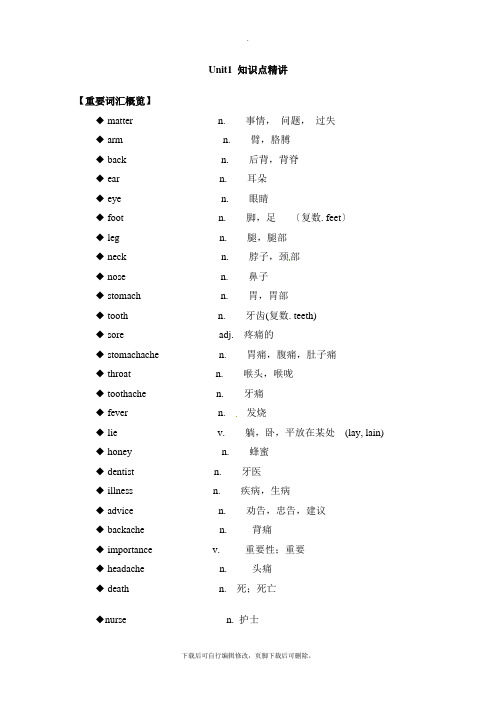 人教版英语八年级下册Unit1 知识点精讲