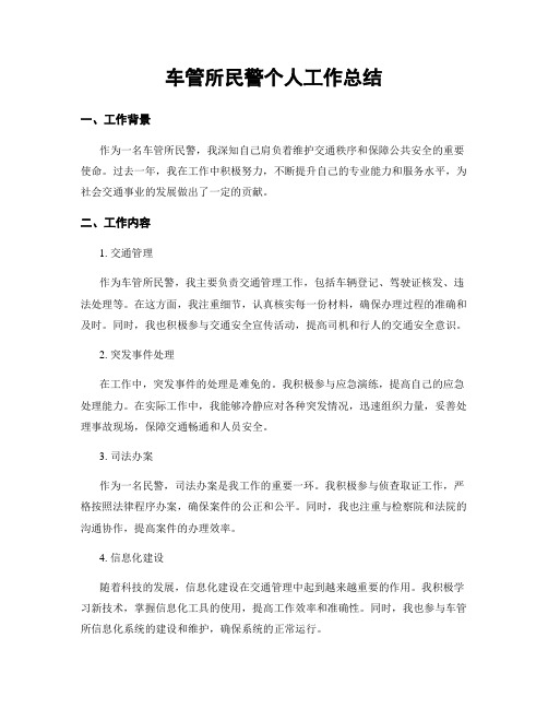 车管所民警个人工作总结