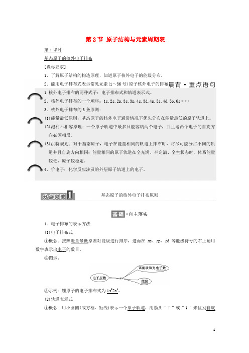 最新2020学年高中化学 第1章 原子结构 第2节 原子结构与元素周期表教学案 鲁科版选修3