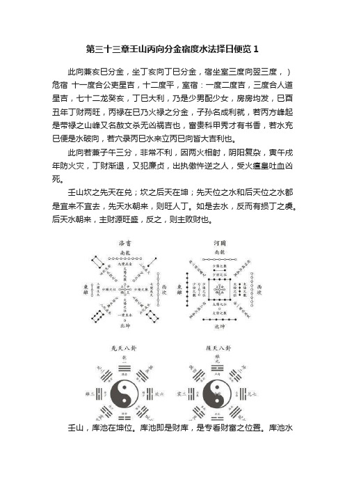 第三十三章壬山丙向分金宿度水法择日便览1