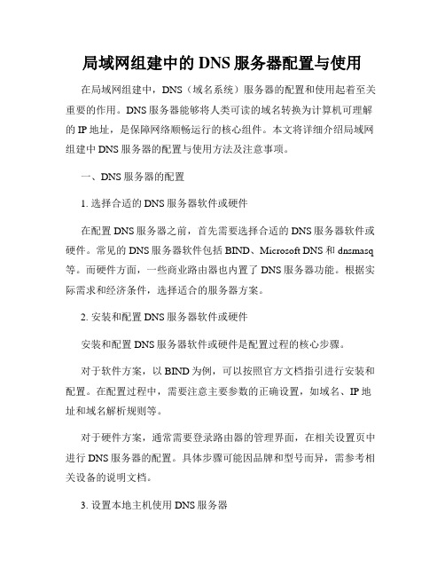 局域网组建中的DNS服务器配置与使用