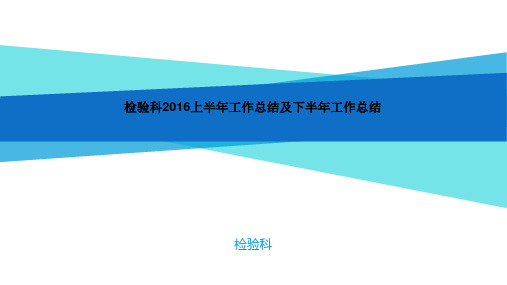 检验科上半年工作总结及下半年工作计划PPT课件