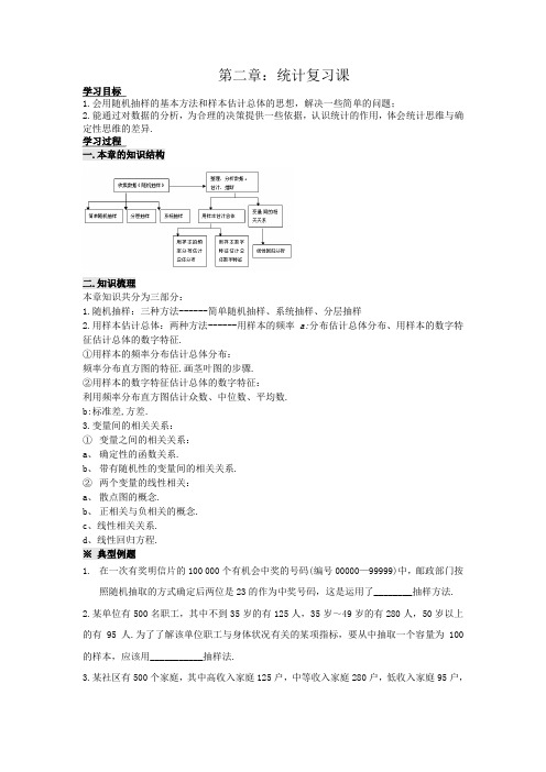 高一数学必修3--第二章：统计复习课导学案