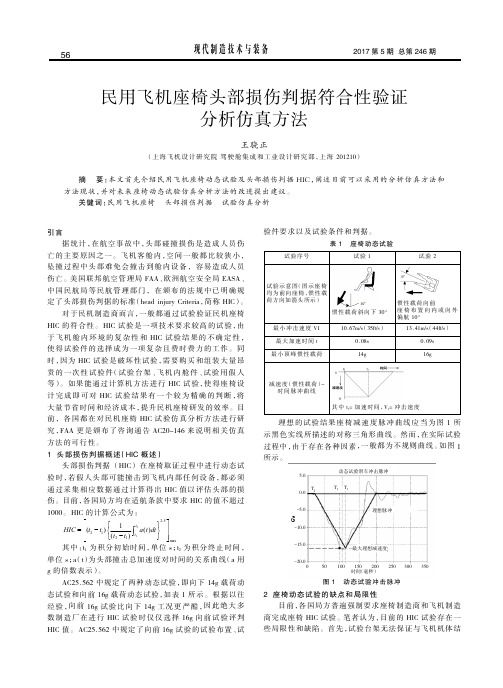 民用飞机座椅头部损伤判据符合性验证分析仿真方法