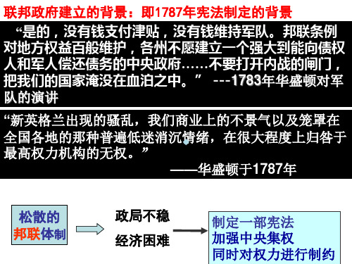 美国民主共和制的确立