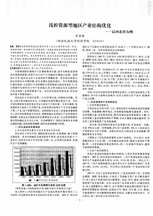 浅析资源型地区产业结构优化——以河北省为例