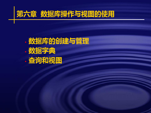 第六章  数据库操作与视图的使用