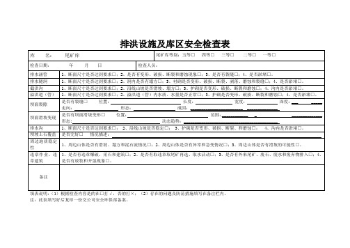 3、尾矿库排洪设施及库区安全检查表