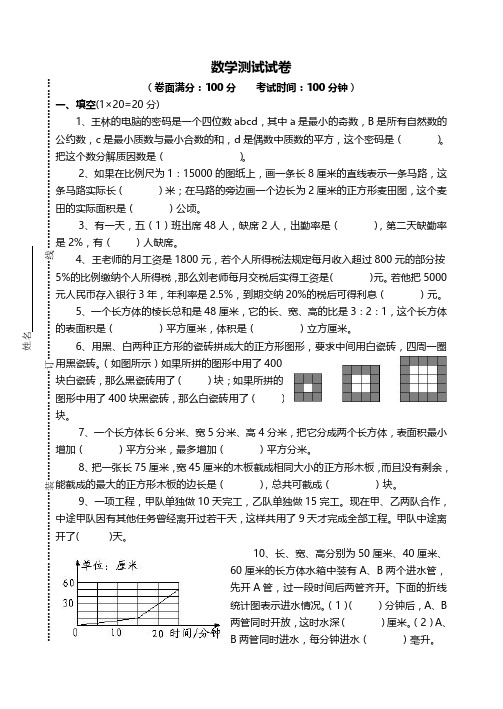 【小升初】六升七数学测试卷(难度系数☆☆)