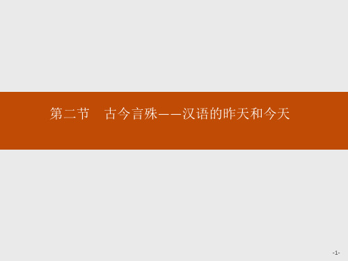 2018高二语文人教版《语言文字应用》:1.2 古今言殊——汉语的昨天和今天 .pptx精编课件