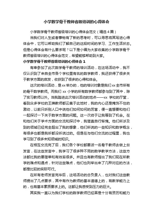 小学数学骨干教师省级培训的心得体会范文（精选4篇）