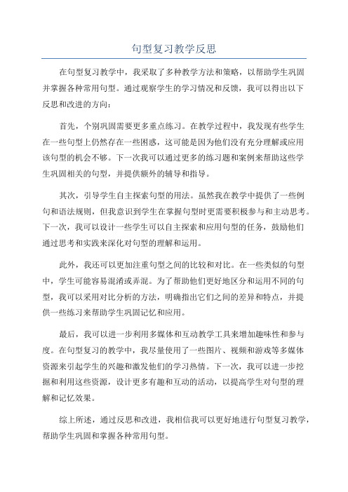 句型复习教学反思