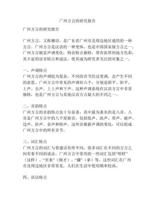 广州方言的研究报告