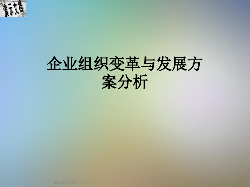 企业组织变革与发展方案分析