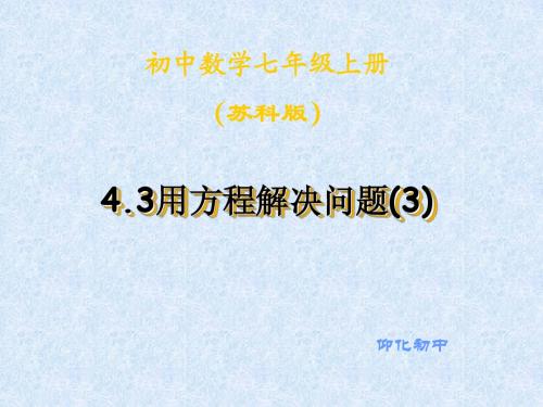 4.3用方程解决问题(3)