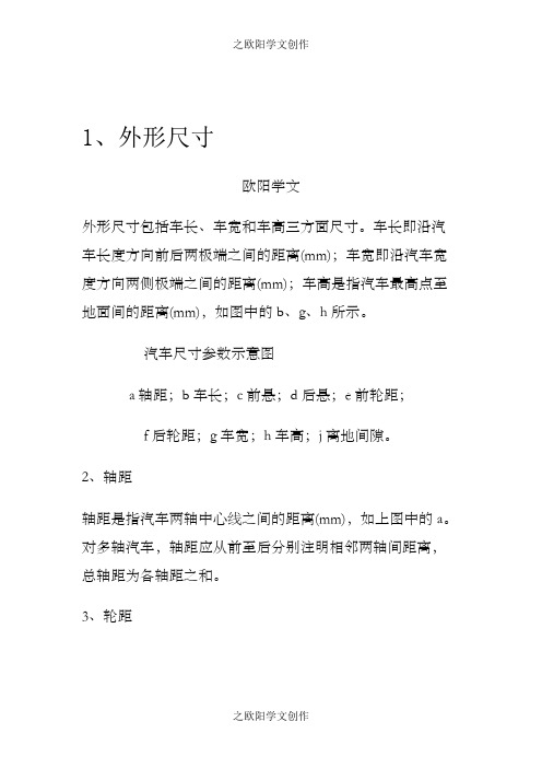 汽车尺寸参数