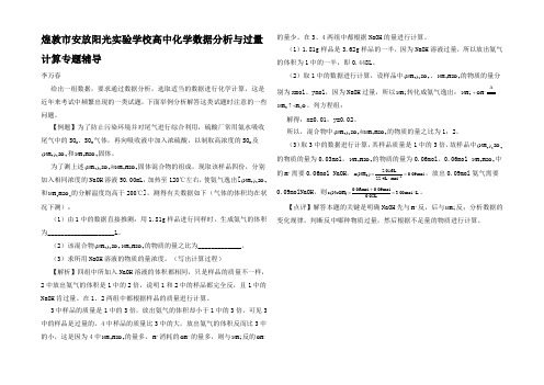 高中化学数据分析与过量计算专题辅导