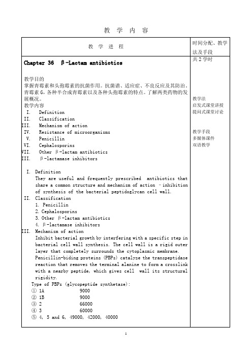 第三十六章-内酰胺类抗生素