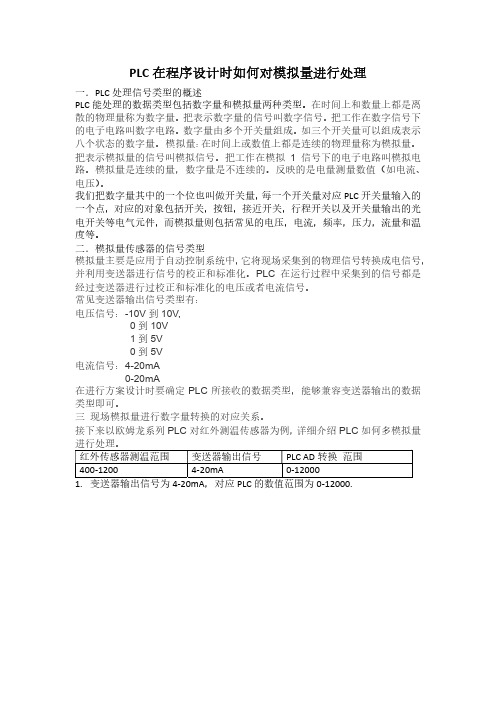 PLC在程序设计时如何对模拟量进行工程转换程序实例