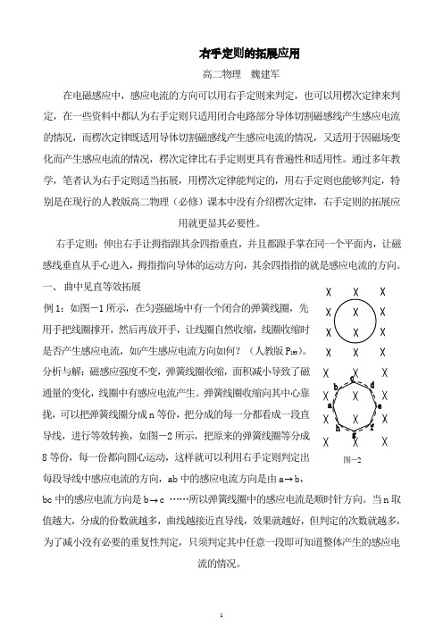 右手定则的拓展应用高二物理魏建军