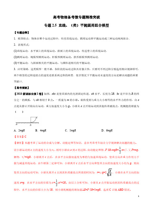 专题2.5 直线、(类)平抛圆周组合模型(解析版)