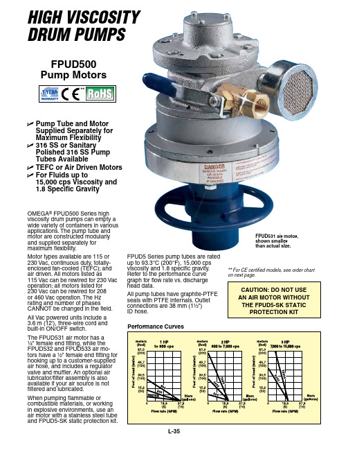 Omega FPUD500系列高粘性液体泵说明书
