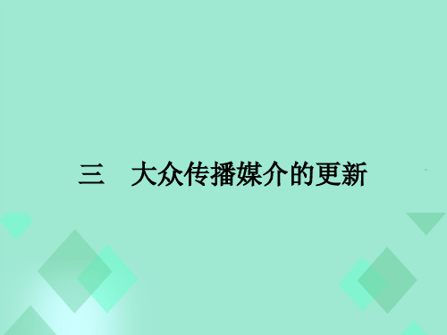 高中历史 专题四 中国近现代社会生活的变迁 4.3大众传播媒介的更新课件 人民版必修2