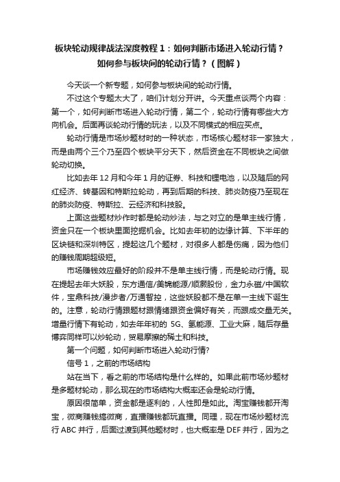 板块轮动规律战法深度教程1：如何判断市场进入轮动行情？如何参与板块间的轮动行情？（图解）