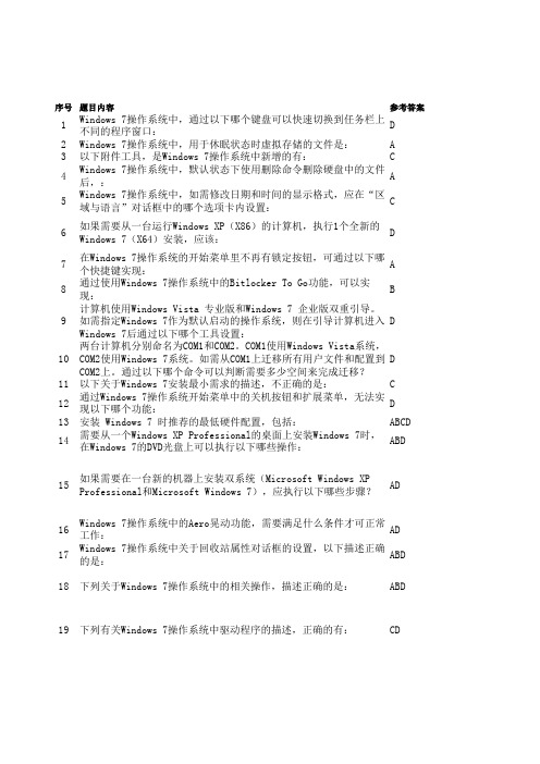 计算机应用 选择题 高清完美修订版 考证必看