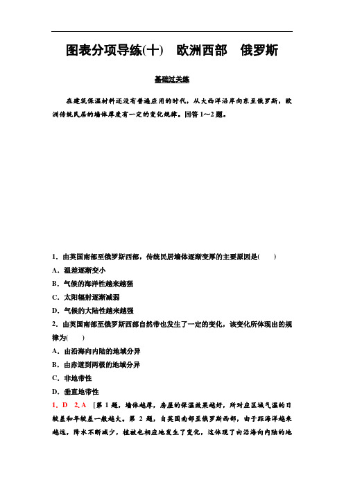 2020高中区域地理 图表分项导练10 欧洲西部 俄罗斯