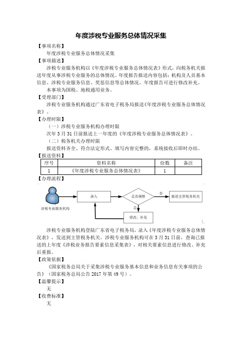 涉税专业服务总体情况采集