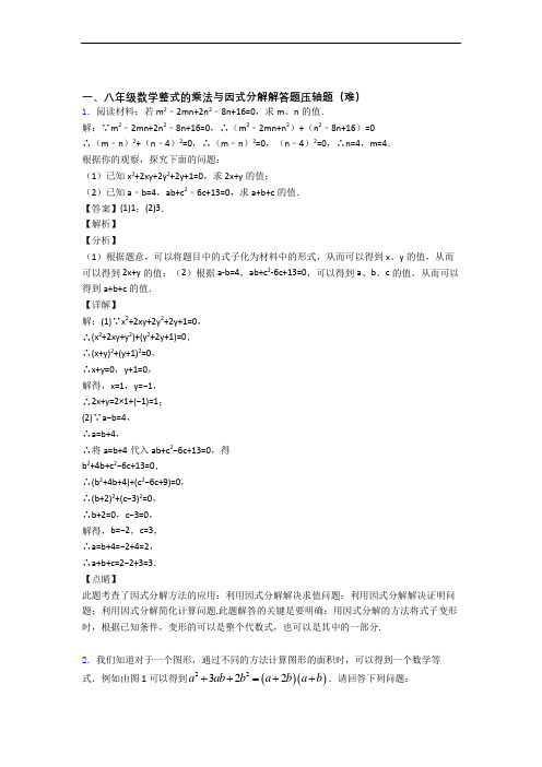 苏科版数学八年级上册 整式的乘法与因式分解(培优篇)(Word版 含解析)