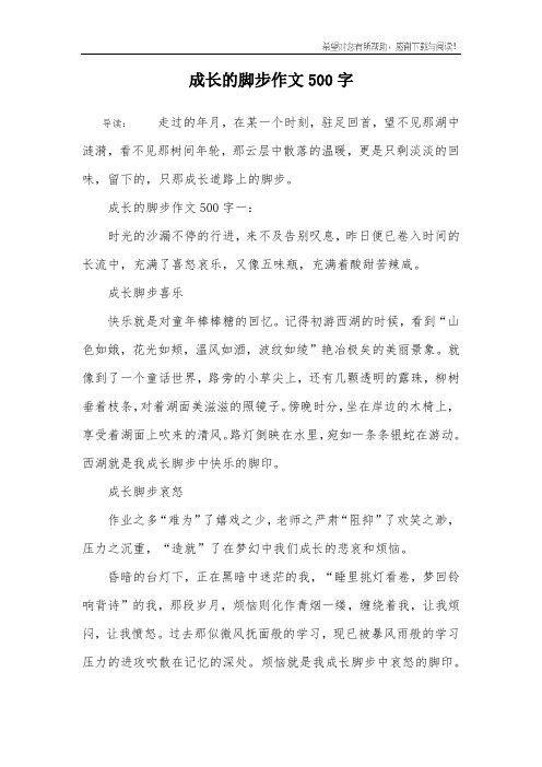 成长的脚步作文500字