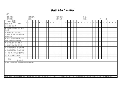 设备工装记录表1