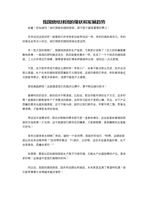 我国烧结球团的现状和发展趋势