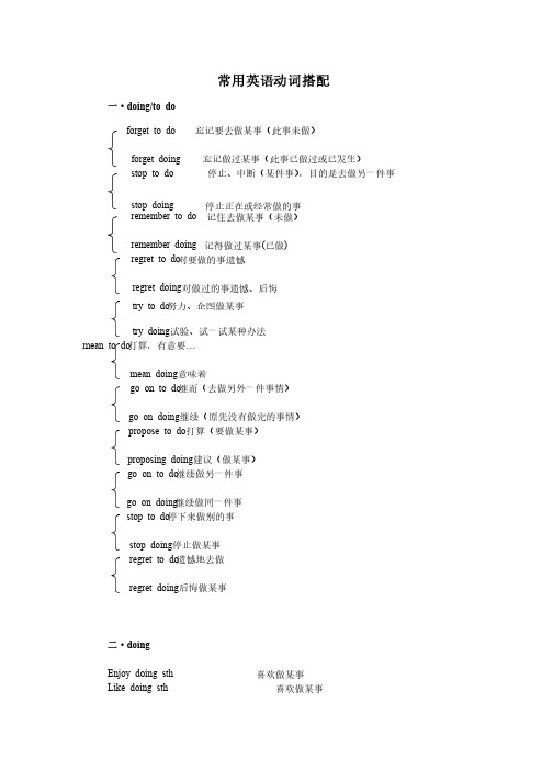 常用英语动词搭配